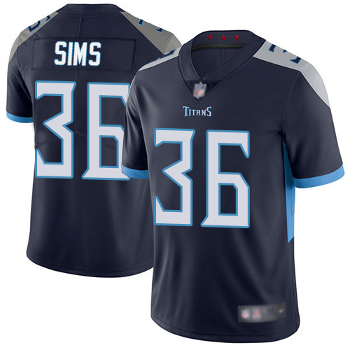 Tennessee Titans Limited Navy Blue Men LeShaun Sims Home Jersey NFL Football #36 Vapor Untouchable->tennessee titans->NFL Jersey